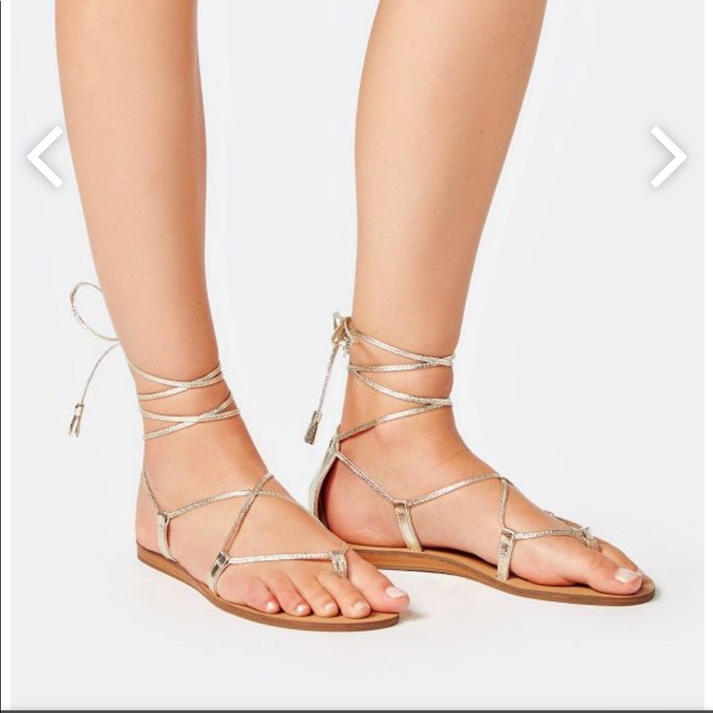 Metallic Lace Up Sandal - never worn